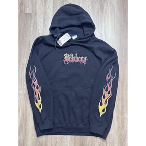 Y2K Billabong Flame Logo Women Black Hoodie Size M‎